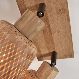 Plafoniera eco din bambus Java 2-Shade nat/15x17, nat - Img 5