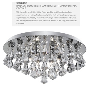 Plafoniera eleganta design modern Hanna 8L 3308-8CC SRT 68437 universul-luminii.ro