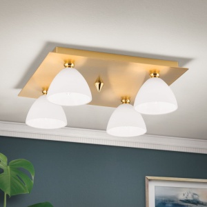 Plafoniera eleganta design modern OPALDESIGN 4L, auriu mat - Img 1