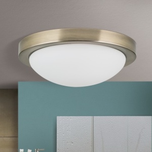 Plafoniera iluminat baie, protectie IP44, diametru 32cm, Fato antique brass 197667 universul-luminii.ro