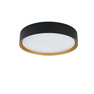 Plafoniera LED CCT cu protectie IP44 Binary Pro 24W, negru/ auriu