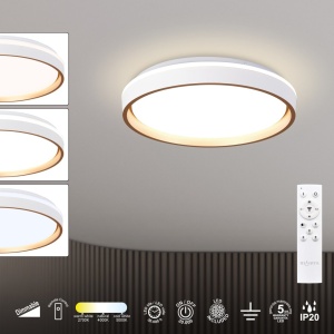 Plafoniera LED cu telecomanda VERONA aurie 38cm - Img 7