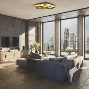 Plafoniera LED design ambiental DALIA Black/ gold 220447 universul-luminii.ro