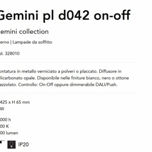 Plafoniera LED design circular GEMINI pl d042 on-off alb 142177 universul-luminii.ro