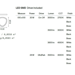 Plafoniera LED design circular GEMINI PL D061 ON-OFF OTTONE 4000K - Img 4