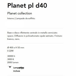 Plafoniera LED design circular Planet pl d40 alba - Img 3