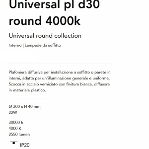 Plafoniera LED design circular, Universal pl d30 round 4000k - Img 3