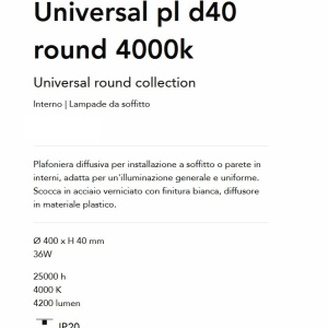 Plafoniera LED design circular, Universal pl d40 round 4000k - Img 4
