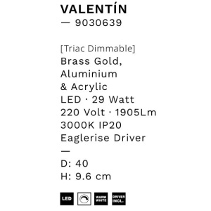 Plafoniera LED design deosebit Valentin 40cm 147887 universul-luminii.ro