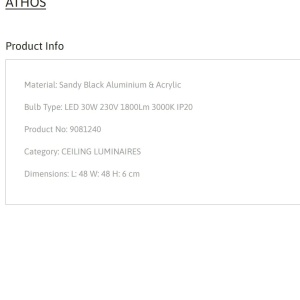 Plafoniera LED design minimal ATHOS neagra - Img 5