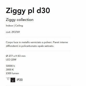 Plafoniera LED design modern Ziggy pl d30 neagra - Img 2
