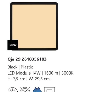 Plafoniera LED design silm IP54 baie Oja square 29 negru 3000K - Img 7