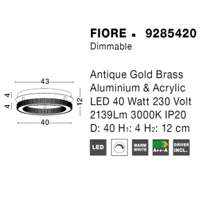 Plafoniera LED dimabila, design modern FIORE, 40cm 74417 universul-luminii.ro