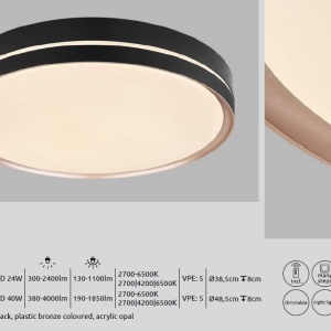 Plafoniera LED moderna cu telecomanda MANNI 40W 202707 universul-luminii.ro