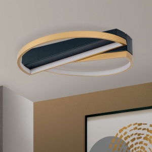 Plafoniera LED moderna design circular OLGA negru/auriu 155777 universul-luminii.ro