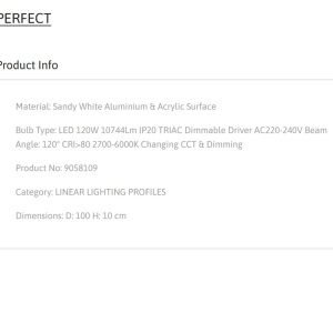 Plafoniera LED moderna design slim PERFECT 100cm alba CCT Dimmable 140427 universul-luminii.ro