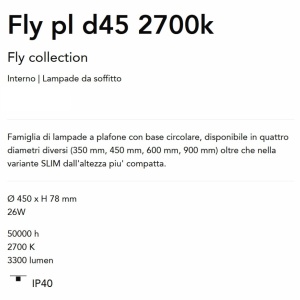 Plafoniera LED moderna Fly pl d45 2700k negru 164767 universul-luminii.ro