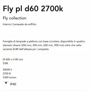 Plafoniera LED moderna Fly pl d60 2700k alba 164717 universul-luminii.ro