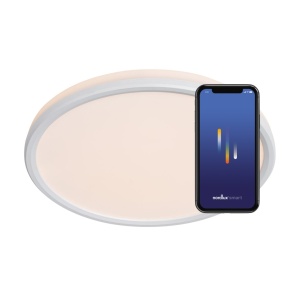 Plafoniera LED RGB CCT, IP54 Liva Smart alb, 36cm
