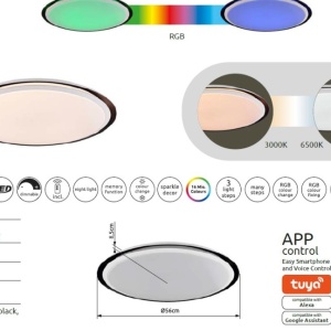 Plafoniera LED RGB dimabila cu telecomanda XAVER 240387 universul-luminii.ro