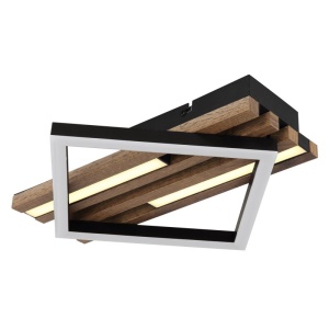 Plafoniera LED riflaj MDF cu efect de lemn OBRIEN