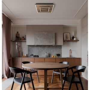 Plafoniera LED riflaj MDF cu efect de lemn WOODY 30x30cm 249587 universul-luminii.ro
