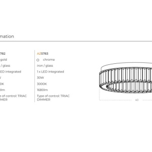 Plafoniera LED SPARK TOP 40 DIMM CH 143567 universul-luminii.ro