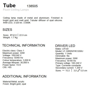 Plafoniera, Lustra LED aplicata design modern Tube SV-138505 62337 universul-luminii.ro