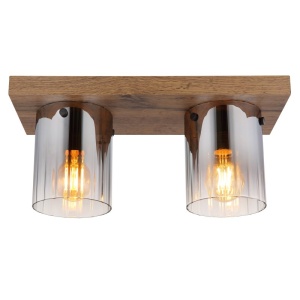 Plafoniera MDF si sticla fumurie UNDERWOOD 615037 universul-luminii.ro