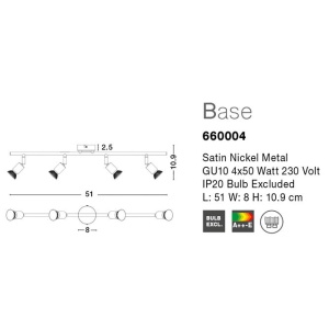 Plafoniera moderna cu spoturi Base 4L NVL-660004 78897 universul-luminii.ro