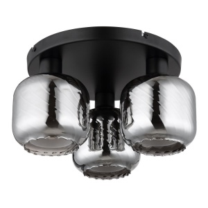 Plafoniera neagra cu sticla fumurie XIA pentru living