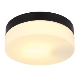 Plafoniera pentru exterior design modern IP44 Vranos negru, opal
