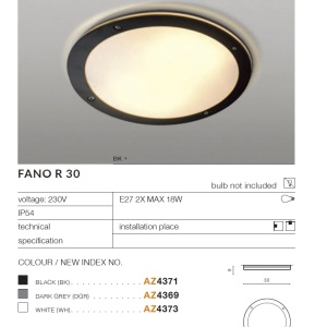 Plafoniera pentru exterior IP54 FANO R 30 WH 97077 universul-luminii.ro