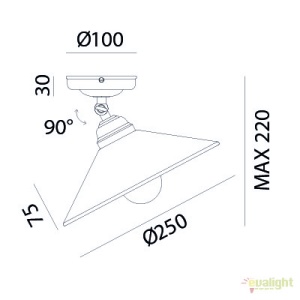 Plafoniera rustica fabricata manual, diam.25cm, Tabia 212.02.OV 50057 universul-luminii.ro
