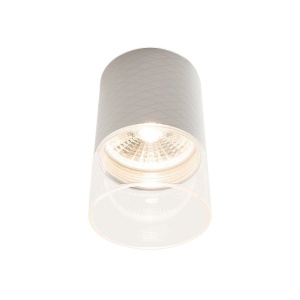 Plafoniera, Spot LED metal alb si sticla Fusion