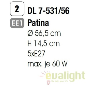Plafoniera stil clasic diam.56cm Aida DL 7-531/56 Patina OR 183437 universul-luminii.ro