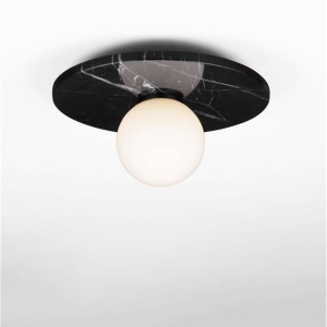 Plafoniera stil minimalist IDOR negru/opal 159087 universul-luminii.ro