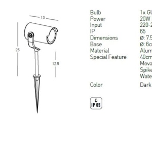 Proiector cu tarus iluminat exterior decorativ IP65 Joris GU10 154417 universul-luminii.ro