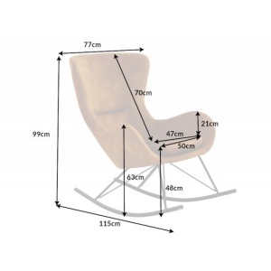 Scaun balansoar design nordic Scandinavia Swing, galben mustar - Img 2