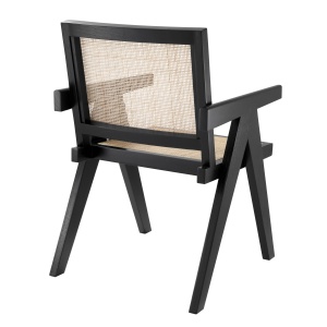 Scaun cu brate design vintage Aristide, negru 114619 HZ - Img 3