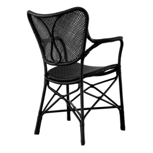 Scaun cu brate din ratan design LUX, Colony negru - Img 4