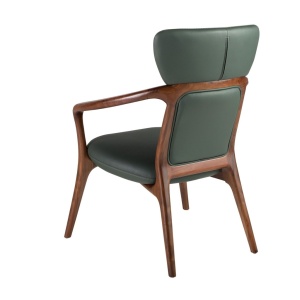 Scaun cu brate LUX design italian, Piele Sintetica Verde Inchis - Img 4