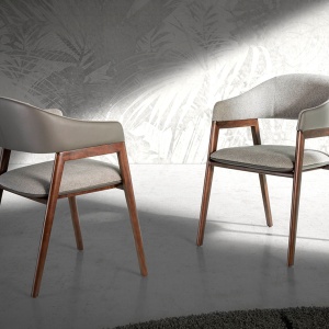 Scaun cu brate tapitat design italian Nogal - Img 6