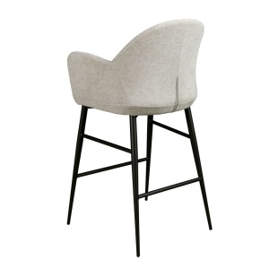 Scaun de bar design LUX, Metal, Tesatura, Light grey - Img 4