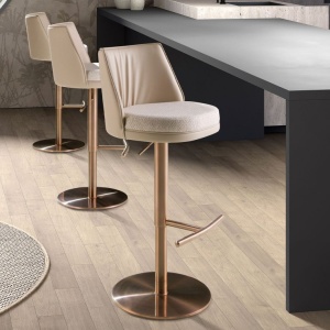 Scaun de bar pivotant cu inaltime reglabila Stool crem - Img 9