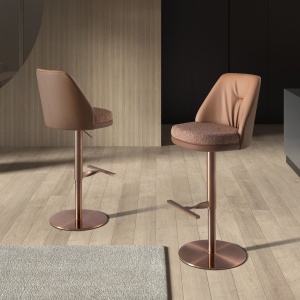 Scaun de bar pivotant cu inaltime reglabila Stool maro - Img 7