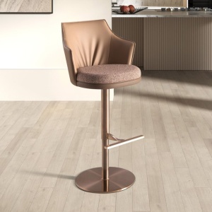 Scaun de bar pivotant cu inaltime reglabila Stool maro - Img 8