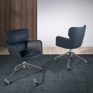 Scaun de birou elegant Blue swivel office - Img 6