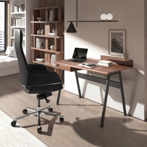 Scaun de birou modern piele sintetica Black - Img 7