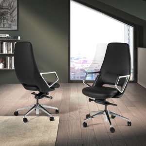 Scaun de birou modern piele sintetica Black - Img 6